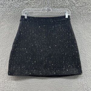 J. Inc‎ Tube Skirt Women's Large Black Tweed Sequenced Tube Skirt Ladies L